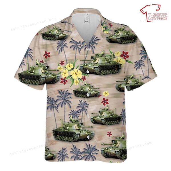 US Army M48A3 Patton Hawaiian Shirt US Army M48A3 Patton Hawaiian Shirt