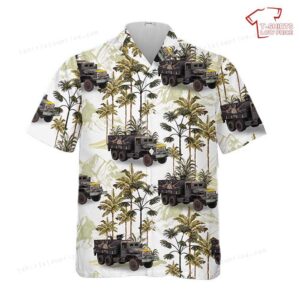 US Army M54 Gun Truck BLACK WIDOW Hawaiian Shirt