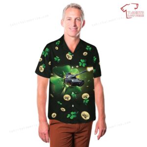 US Army M60 Main Battle Tank Patricks Day Hawaiian Shirt 3