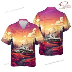 US Army M60A3 main battle tank from Company A, 2nd Battalion, 70th Armor, 24th Infantry Division Hawaiian Shirt