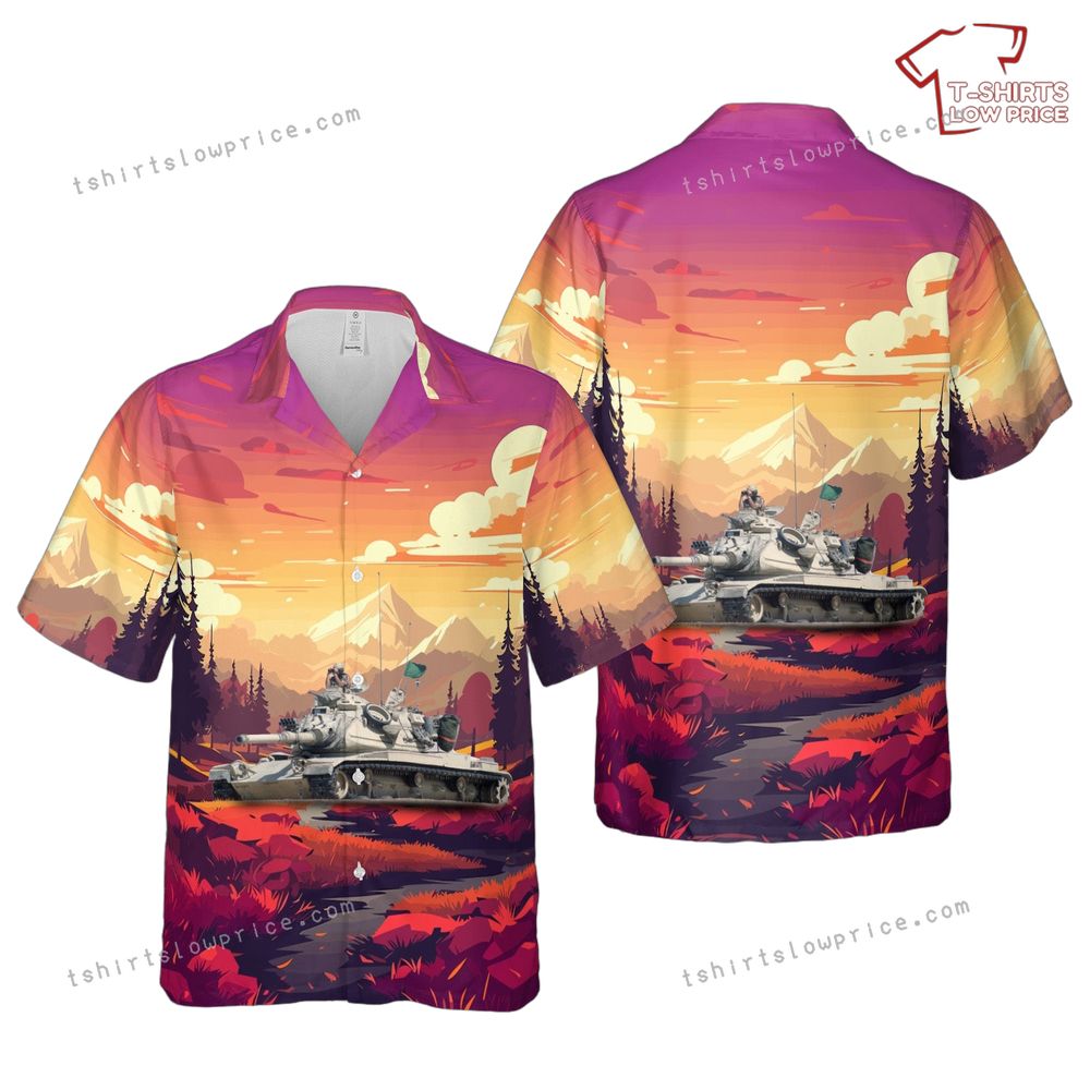US Army M60A3 main battle tank from Company A, 2nd Battalion, 70th Armor, 24th Infantry Division Hawaiian Shirt US Army M60A3 main battle tank from Company A 2nd Battalion 70th Armor 24th Infantry Division Hawaiian Shirt 1