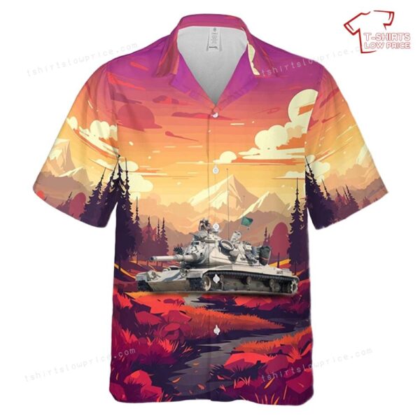 US Army M60A3 main battle tank from Company A, 2nd Battalion, 70th Armor, 24th Infantry Division Hawaiian Shirt US Army M60A3 main battle tank from Company A, 2nd Battalion, 70th Armor, 24th Infantry Division Hawaiian Shirt