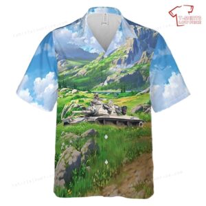 US Army M60A3 Patton main battle tank from Company A, 2nd Battalion, 70th Armor, 24th Infantry Division Hawaiian Shirt