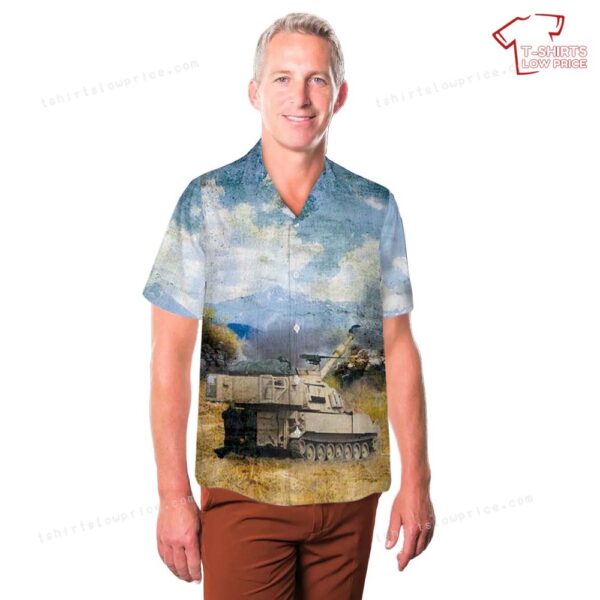 US Army M109A6 Paladin from the 1-84th Field Artillery Hawaiian Shirt US Army M109A6 Paladin from the 1-84th Field Artillery Hawaiian Shirt