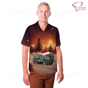 US Army M142 HIMARS 3 27 FAR ABN Christmas Hawaiian Shirt 3