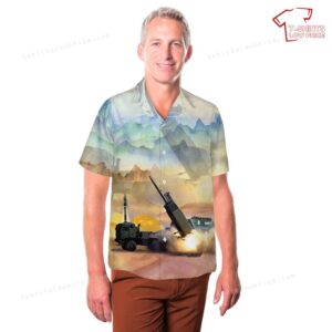 US Army M142 HIMARS 157th Field Artillery Regiment Of Colorado Army National Guard Pocket Hawaiian Shirt 3