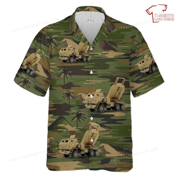 US Army M142 HIMARS Desert Hawaiian Shirt US Army M142 HIMARS Desert Hawaiian Shirt