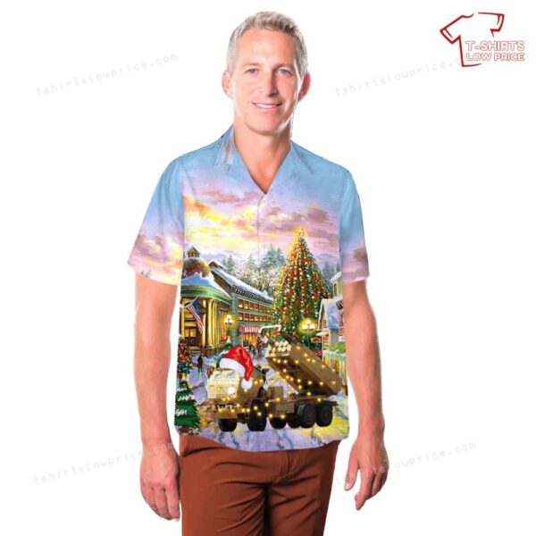 US Army M142 HIMARS Of 75th Field Artillery Brigade Christmas Hawaiian Shirt US Army M142 HIMARS Of 75th Field Artillery Brigade Christmas Hawaiian Shirt