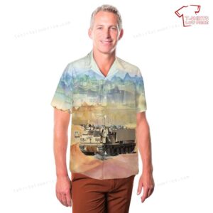 US Army M270 MLRS 20th Field Artillery Regiment 4th Infantry Division Hawaiian Shirt 3