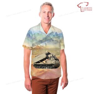 US Army M270A1 Multiple Launch Rocket System 2nd Brigade Combat Team 1st ID National Training Center Hawaiian Shirt 3