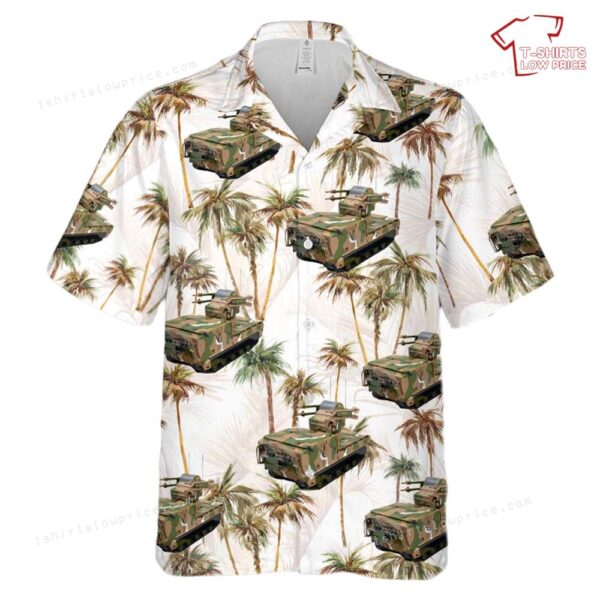 US Army M730A1 Guided Missile Equipment Carrier Chaparral M730-50MEGS Hawaiian Shirt US Army M730A1 Guided Missile Equipment Carrier Chaparral M730-50MEGS Hawaiian Shirt