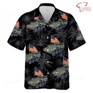 US Army M1129 Stryker Mortar Carrier, 4th Of July Hawaiian Shirt