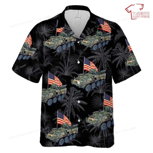 US Army M1129 Stryker Mortar Carrier, 4th Of July Hawaiian Shirt US Army M1129 Stryker Mortar Carrier, 4th Of July Hawaiian Shirt