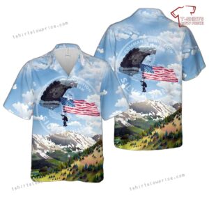 US Army Maneuver Center of Excellence Command Exhibition Parachute Team Silver Wings Hawaiian Shirt US Army Maneuver Center of Excellence Command Exhibition Parachute Team Silver Wings Hawaiian Shirt