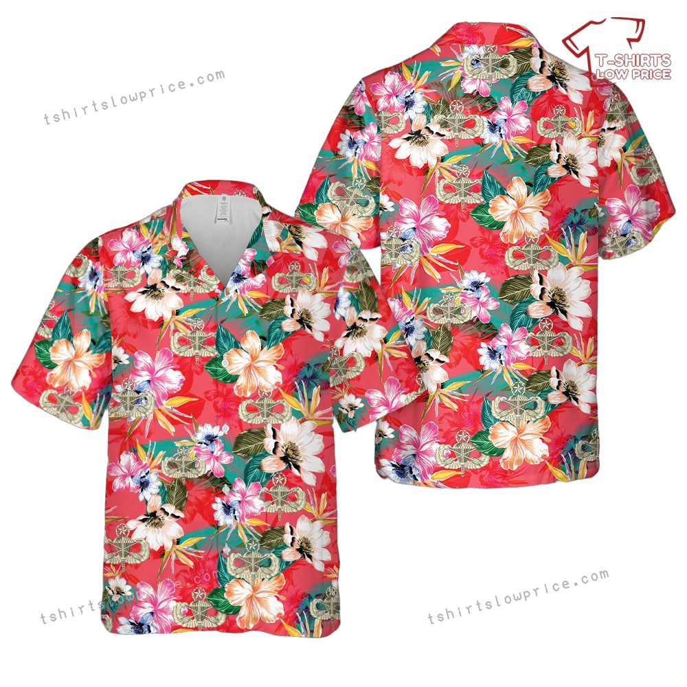 US Army Master Airborne w Crossed Arrow Dagger Hawaiian Shirt US Army Master Airborne w Crossed Arrow Dagger Hawaiian Shirt 1