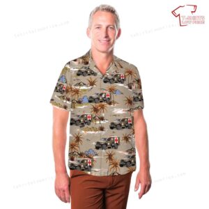 US Army Medical Corps Dodge WC54 Field Ambulance 1943 Hawaiian Shirt 3