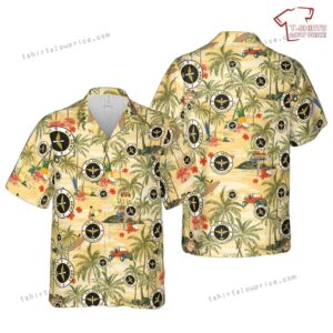 US Army MOS 15S OH-58-D Helicopter Repairer Hawaiian Shirt