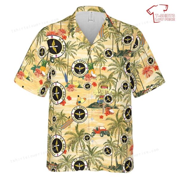 US Army MOS 15S OH-58-D Helicopter Repairer Hawaiian Shirt US Army MOS 15S OH-58-D Helicopter Repairer Hawaiian Shirt