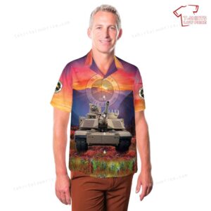 US Army MOS 19K M1A1 Abram Hawaiian Shirt 3