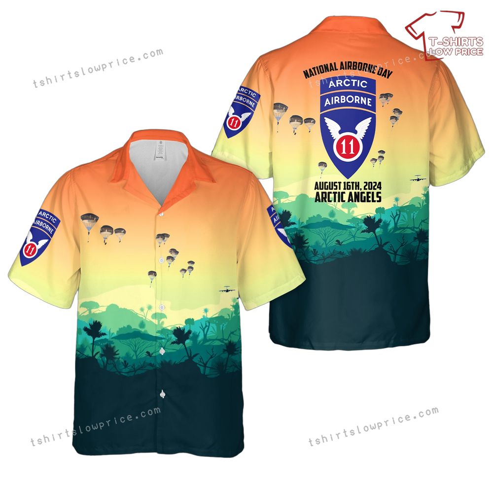 US Army National Airborne Day 2024, 11th Airborne Division Hawaiian Shirt US Army National Airborne Day 2024 11th Airborne Division Hawaiian Shirt 1