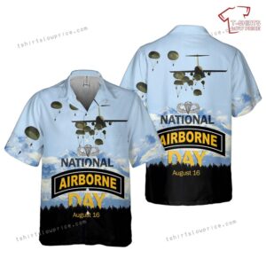 US Army National Airborne Day Pocket Hawaiian Shirt US Army National Airborne Day Pocket Hawaiian Shirt