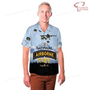 US Army National Airborne Day Pocket Hawaiian Shirt 3