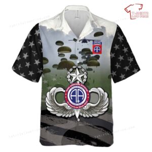 US Army National Airborne Day, Paratroopers of the Army’s 82nd Airborne Division drop Hawaiian Shirt