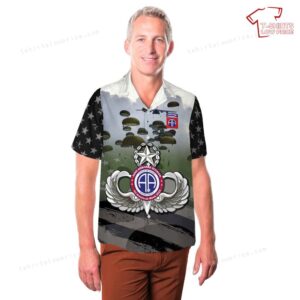 US Army National Airborne Day Paratroopers of the Armys 82nd Airborne Division drop Hawaiian Shirt 3