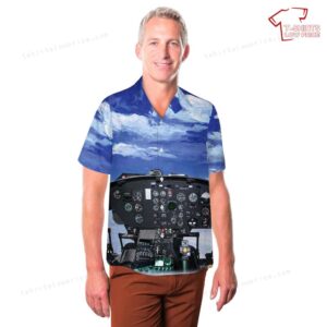 US Army National Guard Bell UH 1 Huey 71 20016 Cockpit Hawaiian Shirt 3