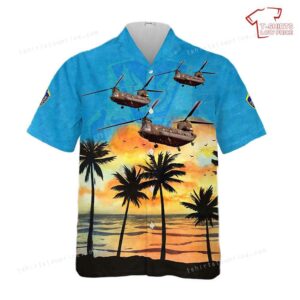 US Army Nevada National Guard CH-47F Chinook Hawaiian Shirt