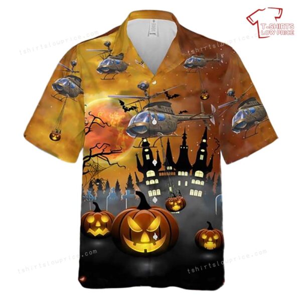 US Army OH-58 Kiowa Halloween Hawaiian Shirt US Army OH-58 Kiowa Halloween Hawaiian Shirt