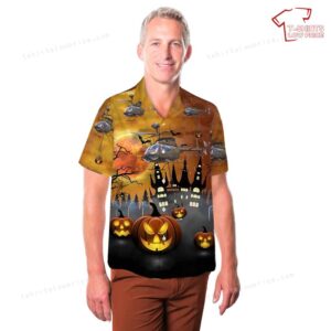 US Army OH 58 Kiowa Halloween Hawaiian Shirt 3