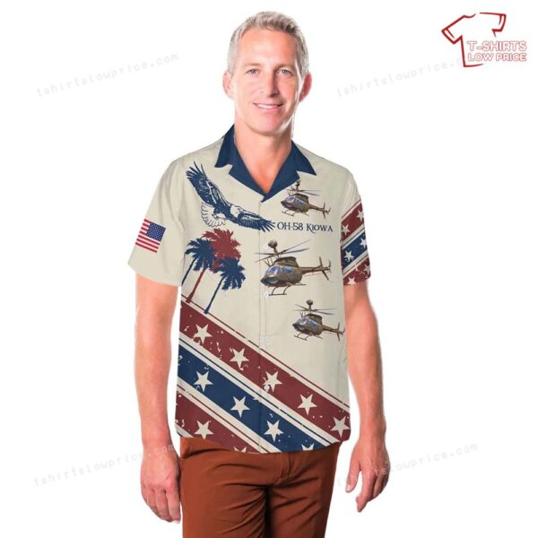 US Army OH-58 Kiowa, 4th Of July Hawaiian Shirt US Army OH-58 Kiowa, 4th Of July Hawaiian Shirt