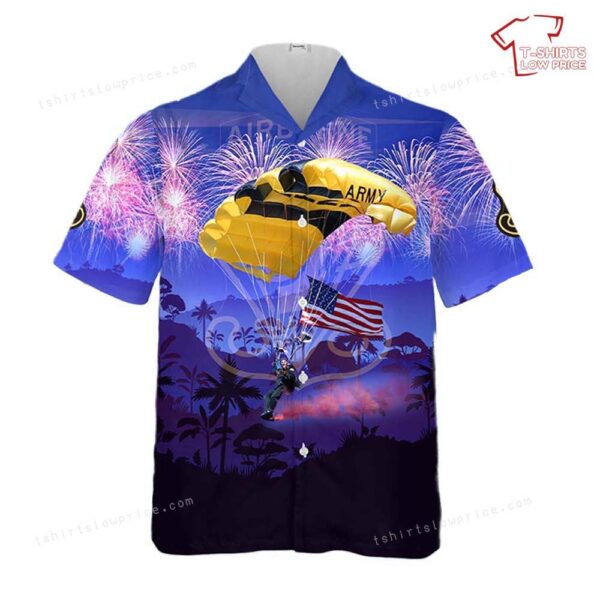 US Army Parachute Team Golden Knights, 4th Of July Hawaiian Shirt