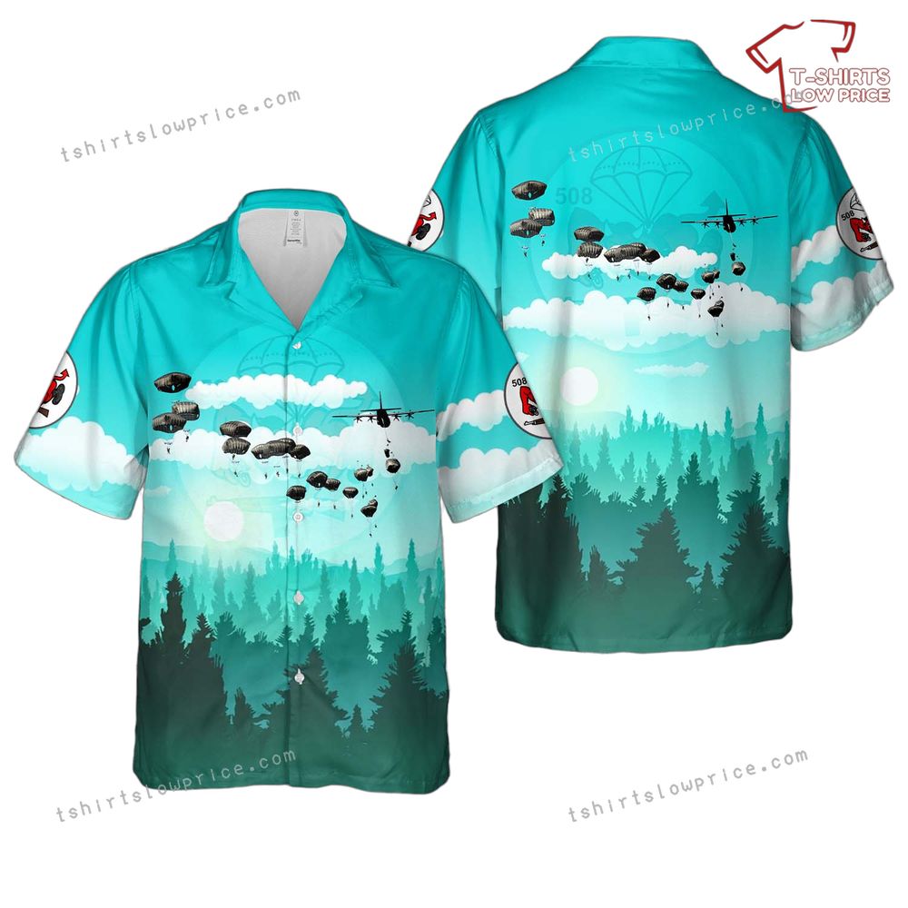 US Army Paratroopers 1st Battalion, 508th Parachute Infantry Regiment Hawaiian Shirt US Army Paratroopers 1st Battalion 508th Parachute Infantry Regiment Hawaiian Shirt 1