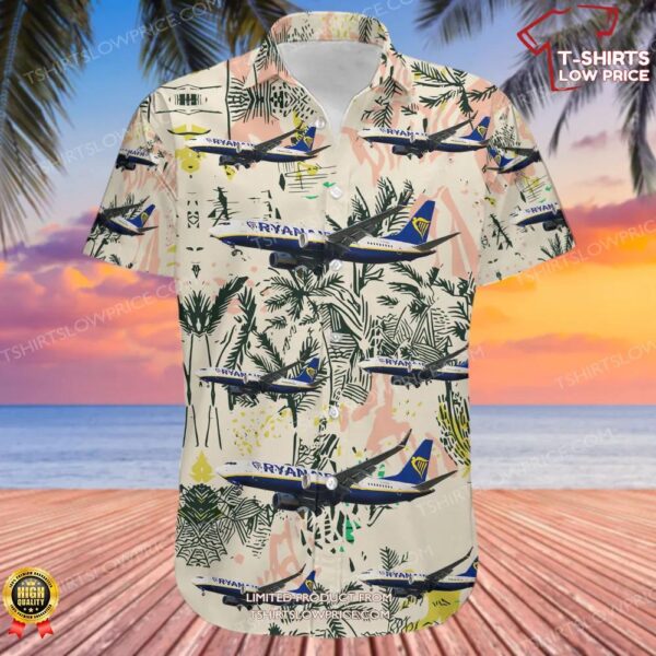 Boeing 737-8-200 MAX Ryanair UK Hawaiian Shirt Boeing 737-8-200 MAX Ryanair UK Hawaiian Shirt