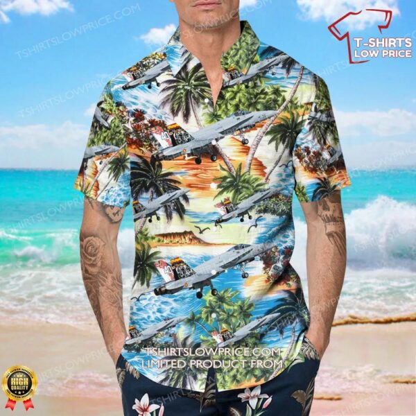 McDonnell Douglas EF-18A+ Hornet Spain Air Force Hawaiian Shirt McDonnell Douglas EF-18A+ Hornet Spain Air Force Hawaiian Shirt
