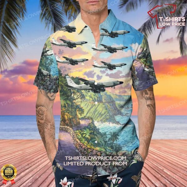 Boeing RC-135W Rivet Joint United States US Air Force (USAF) Hawaiian Shirt Boeing RC-135W Rivet Joint United States US Air Force (USAF) Hawaiian Shirt