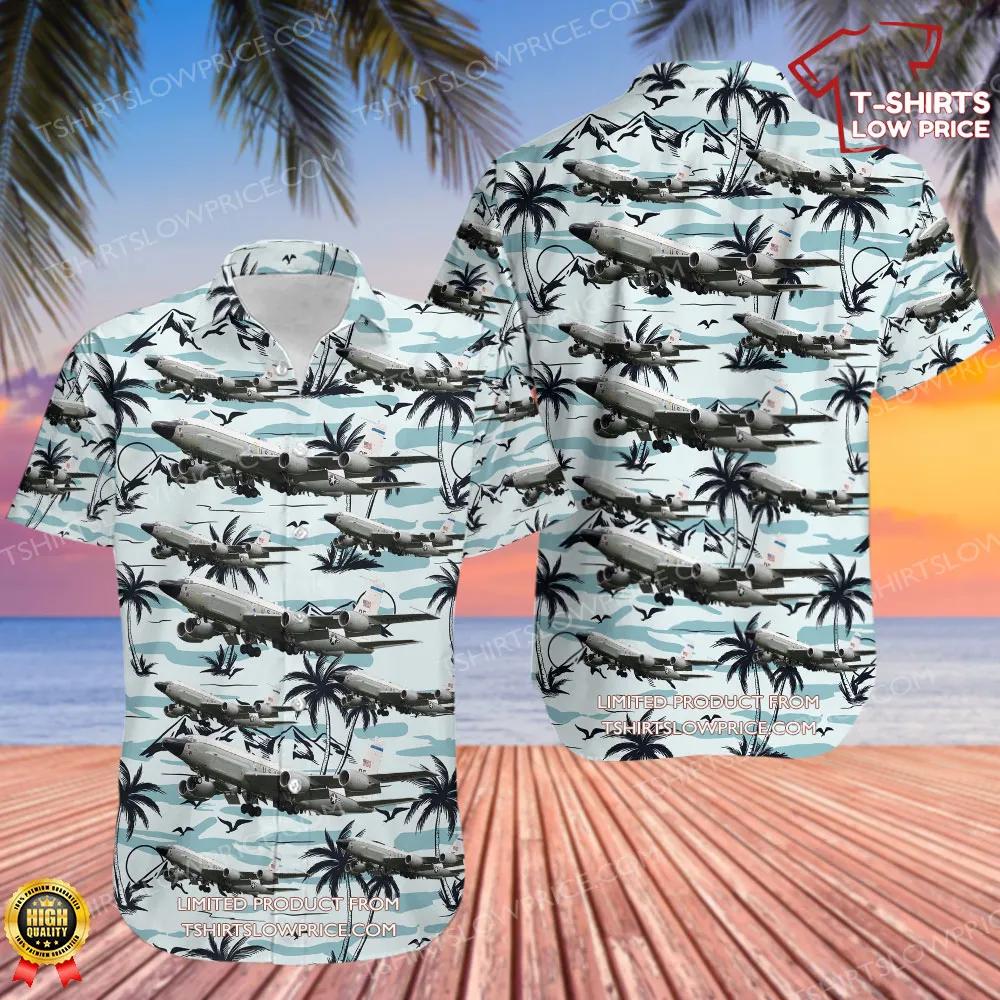 Boeing RC-135V Rivet Joint United States US Air Force (USAF) Hawaiian Shirt Boeing RC 135V Rivet Joint United States US Air Force USAF Hawaiian Shirt 1