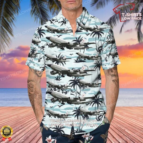 Boeing RC-135V Rivet Joint United States US Air Force (USAF) Hawaiian Shirt Boeing RC-135V Rivet Joint United States US Air Force (USAF) Hawaiian Shirt