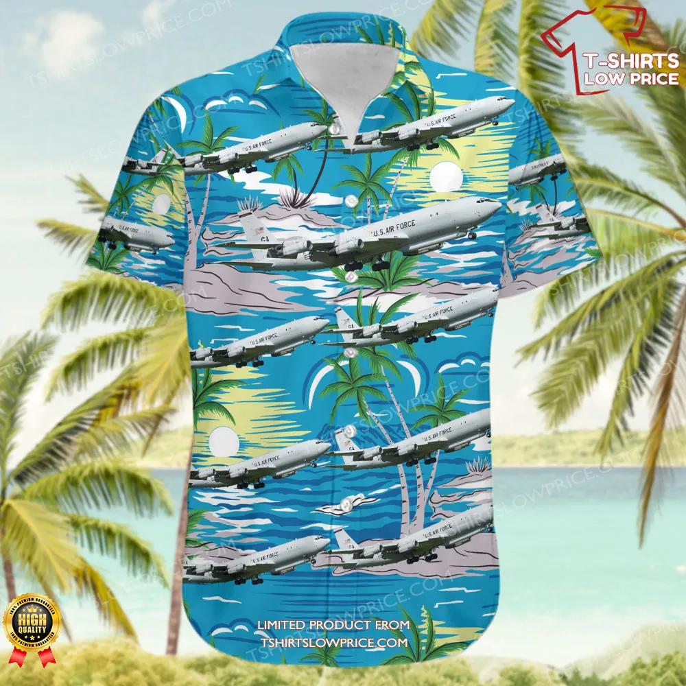 Boeing E 8C JSTARS United States US Air Force USAF Hawaiian Shirt 2 Boeing E 8C JSTARS United States US Air Force USAF Hawaiian Shirt 2