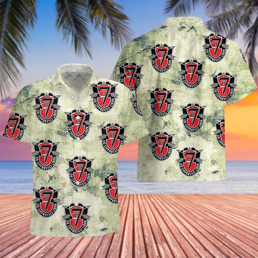 Us Army Paratroopers 7th Special Forces Group Hawaiian Shirt 7 Special Forces Group Hawaiian Shirt