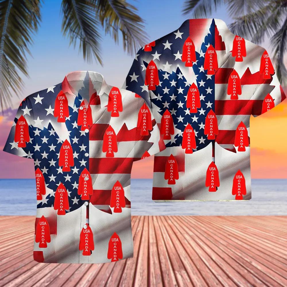 1st Special Service Force Usa And Canada Flag Hawaiian Shirt 1st Special Service Force USA and Canada Flag Hawaiian Shirt