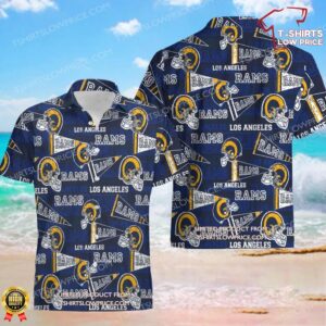 Los Angeles Rams Pattern Hawaiian Shirt