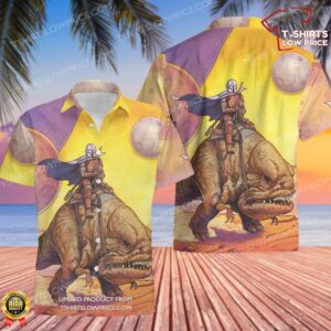 The Mandalorian Riding Blurrg Hawaiian Shirt