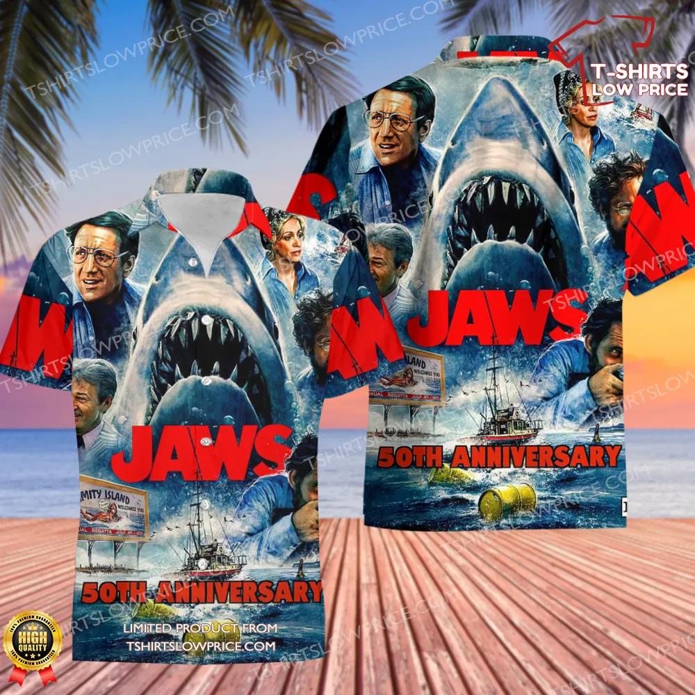 Jaws Movie 50th Anniversary Hawaiian Shirt Jaws Movie 50th Anniversary Hawaiian Shirt