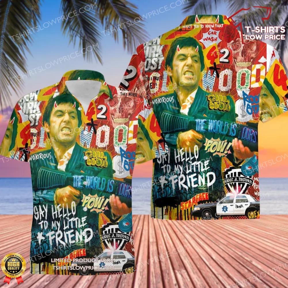 Scarface (1983) Tony Montana Movie Hawaiian Shirt Scarface 1983 Tony Montana Movie Hawaiian Shirt
