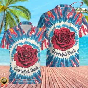 Grateful Dead Rose Tie-Dye Hawaiian Shirt