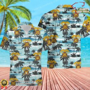 US Army Quartermaster Branch Insignia Hawaiian Shirt