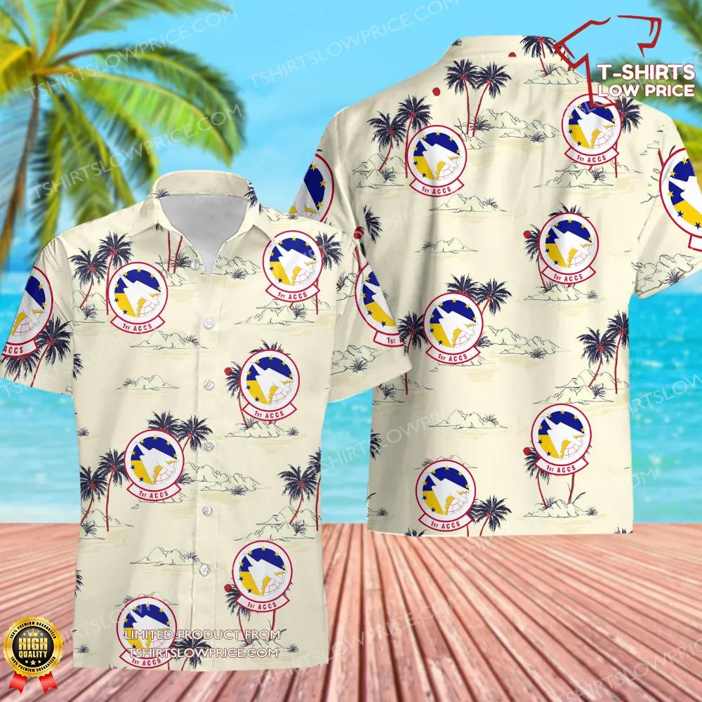 1 Airborne Command Control Squadron (ACC) Hawaiian Shirt 1 Airborne Command Control Squadron ACC Hawaiian Shirt